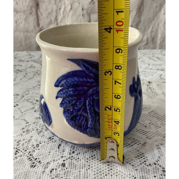 “Old Sleepy Eye” Porcelain Open Sugar Bowl Cobalt & Gray - Picture 6 of 7